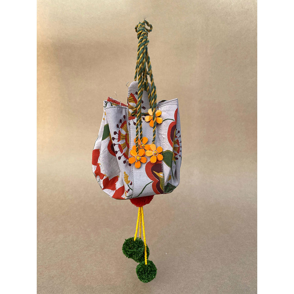 Baise Gaba Potli Grey Baise Gaba Grey Embroidered Potli