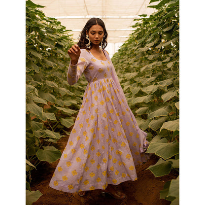 Baise Gaba Lavender Lavender Chiffon Dupatta
