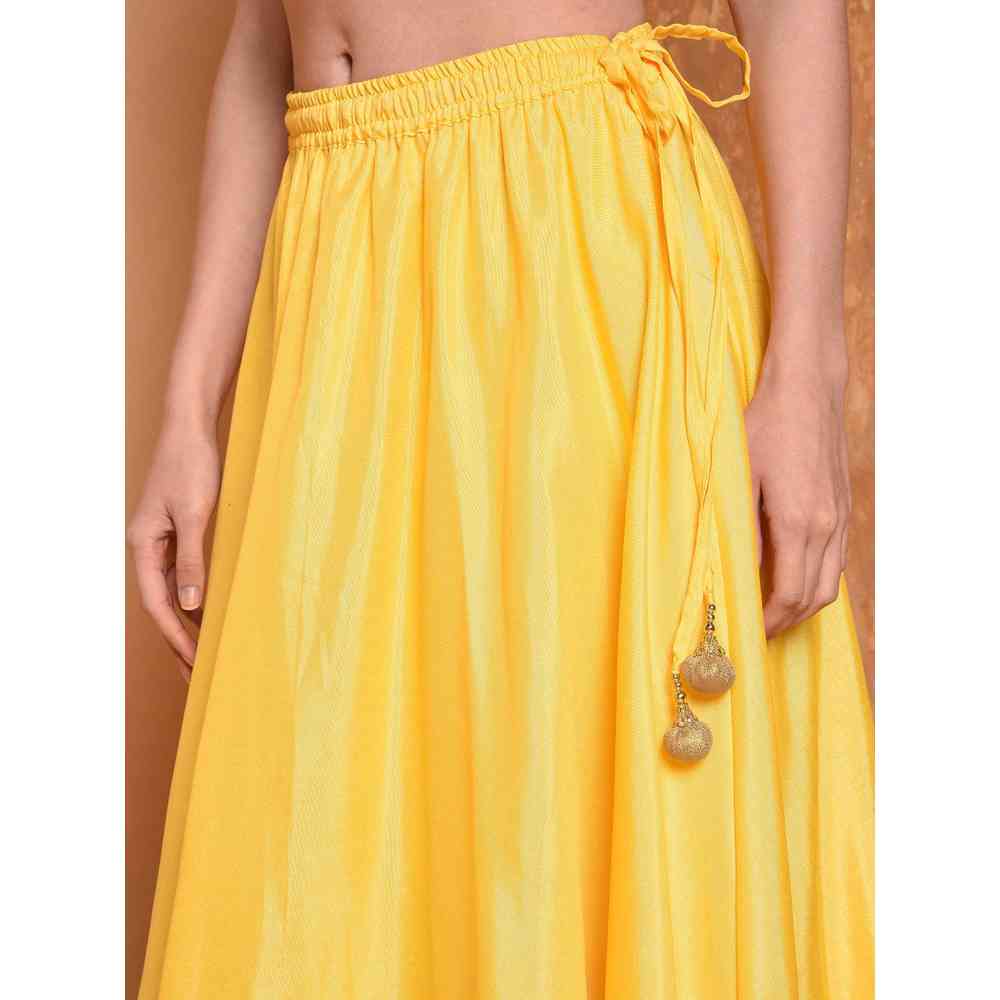 Kaanchie Nanggia Yellow Printed Skirt