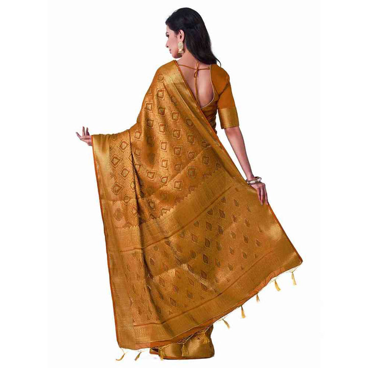 Mimosa Silk Mustard Saree With Blouse Piece