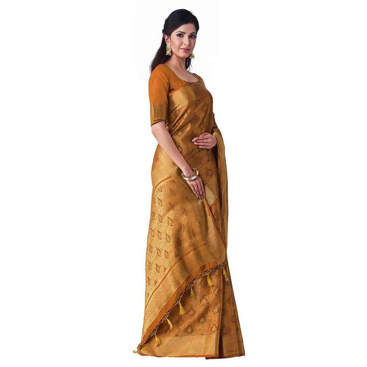 Mimosa Silk Mustard Saree With Blouse Piece