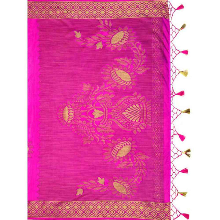 Mimosa Silk Pink Saree With Blouse Piece