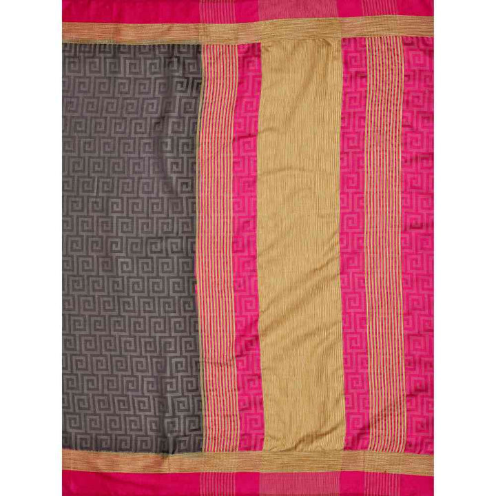 Mimosa Black Banarasi Style Art Silk Saree With Unstitched Blouse