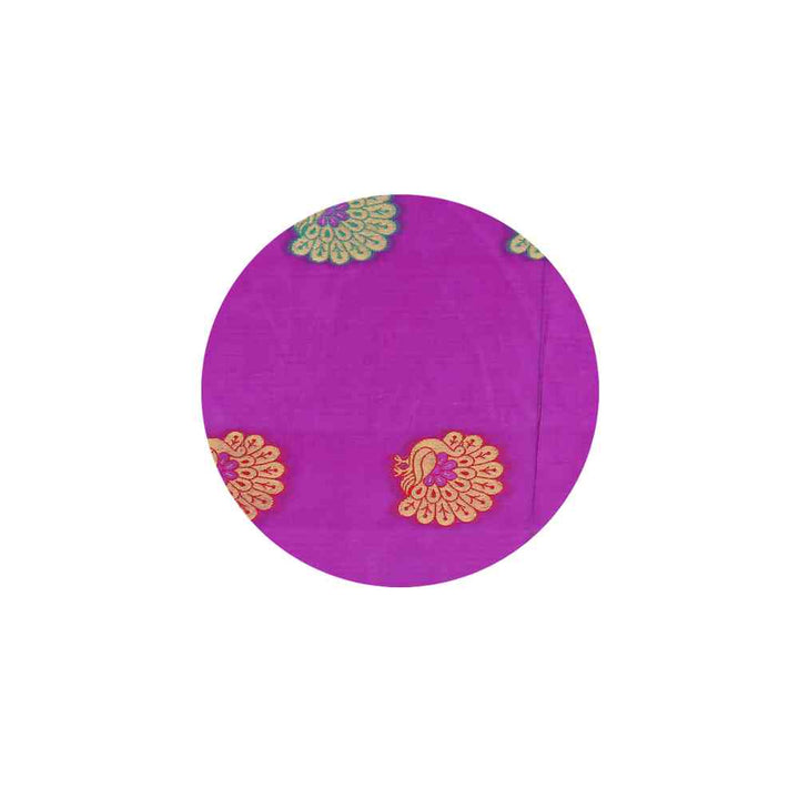 Mimosa Purple Kanjivaram Style Art Silk Saree With Unstitched Blouse