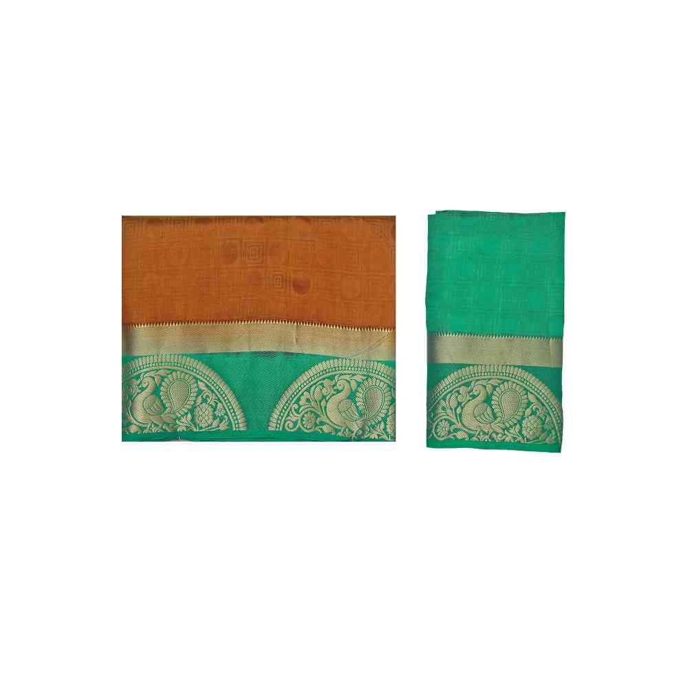 Mimosa Mustard Kanjivaram Style Art Silk Saree With Unstitched Blouse