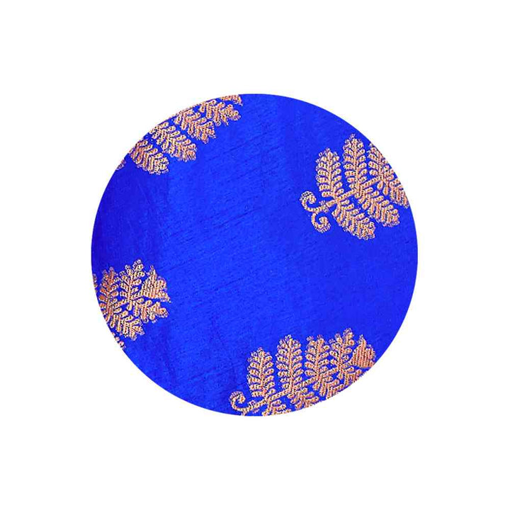 Mimosa Blue Banarasi Style Art Silk Saree With Unstitched Blouse