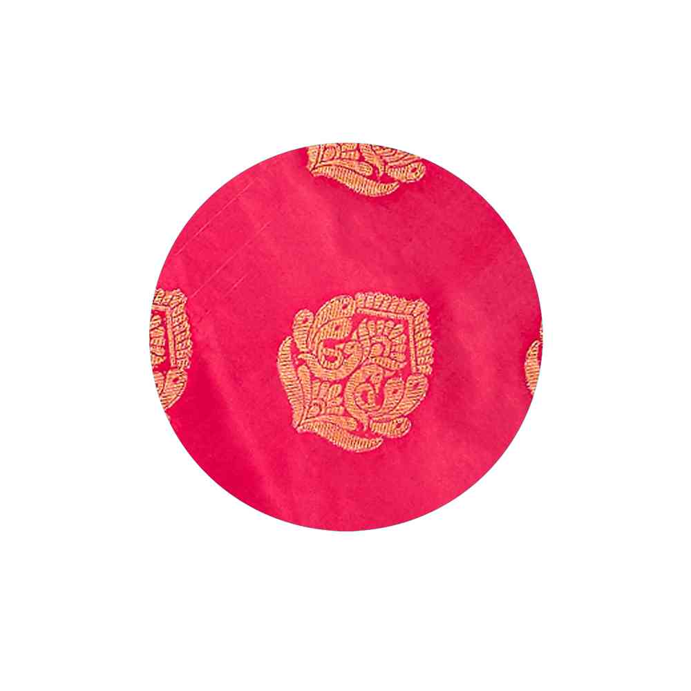 Mimosa Red Kanjivaram Style Art Silk Saree With Unstitched Blouse