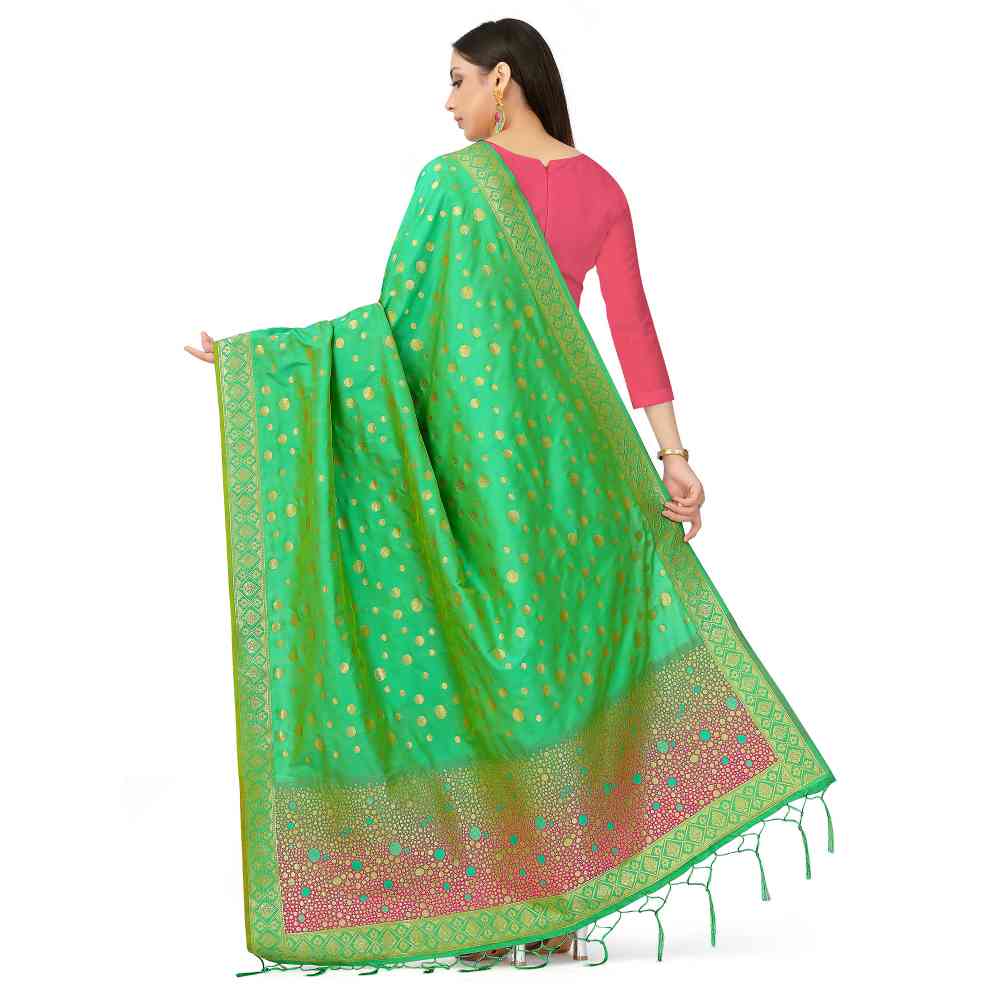 Mimosa Green Banarasi Art Silk Dupatta