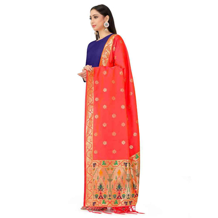 Mimosa Coral Banarasi Art Silk Dupatta