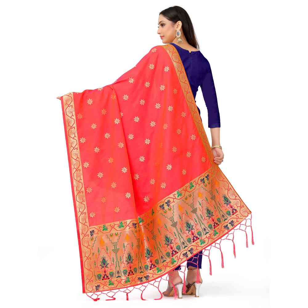 Mimosa Coral Banarasi Art Silk Dupatta