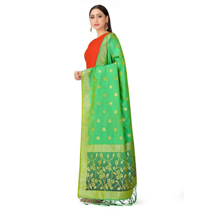 Mimosa Green Banarasi Art Silk Dupatta