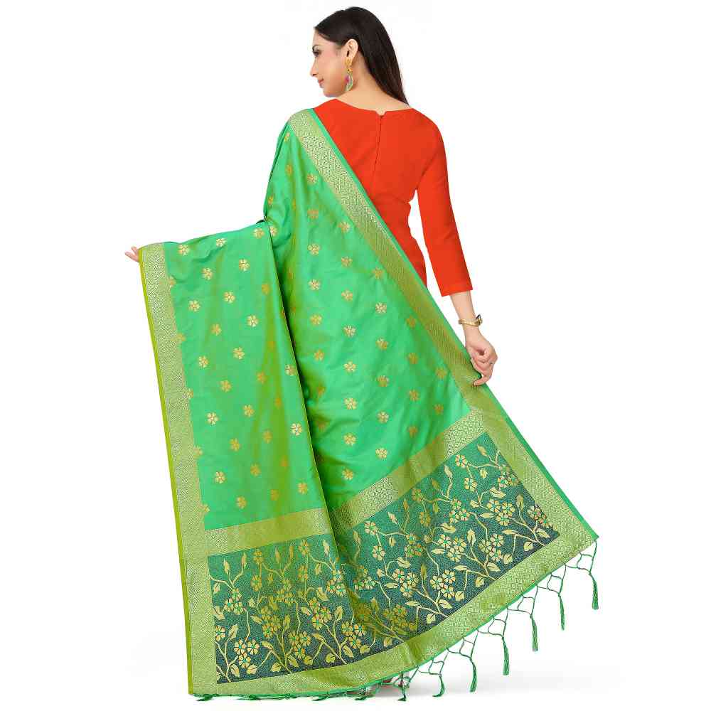 Mimosa Green Banarasi Art Silk Dupatta