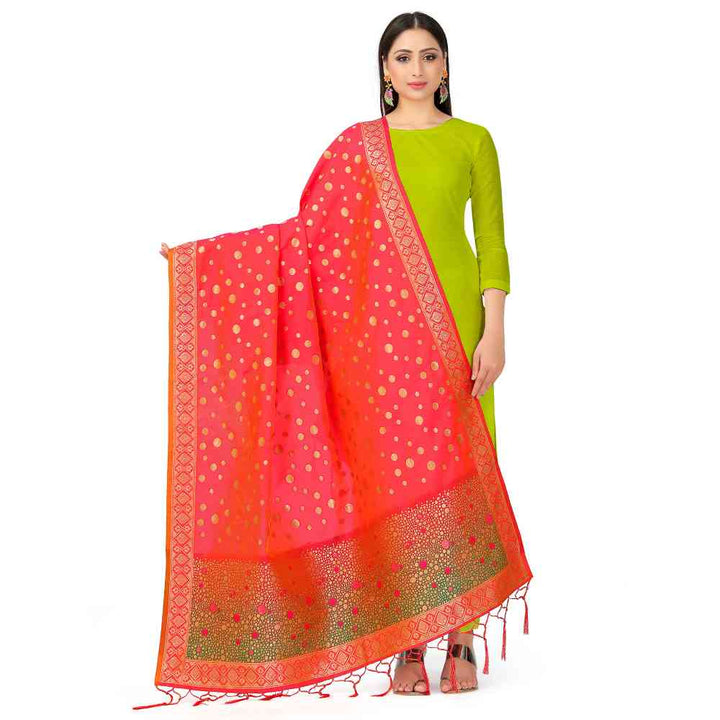 Mimosa Coral Banarasi Art Silk Dupatta