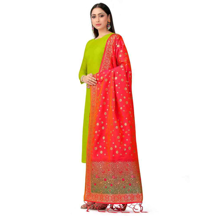 Mimosa Coral Banarasi Art Silk Dupatta