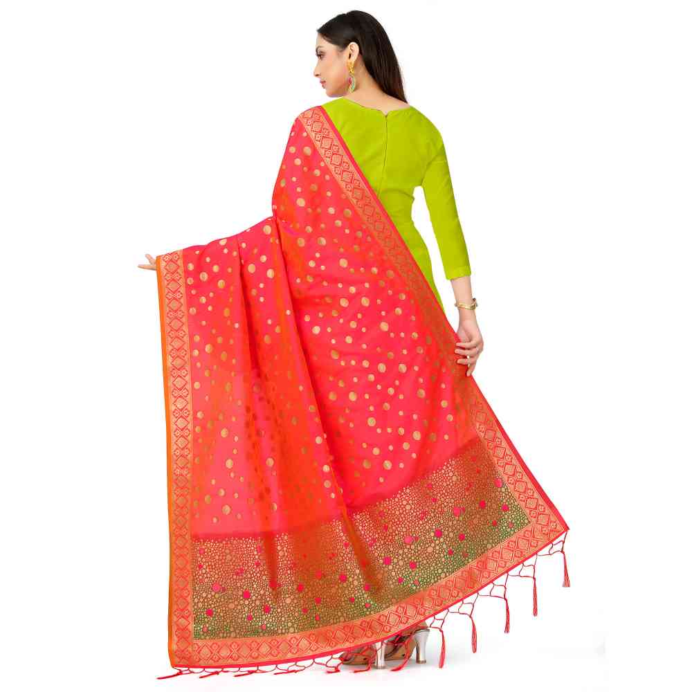 Mimosa Coral Banarasi Art Silk Dupatta