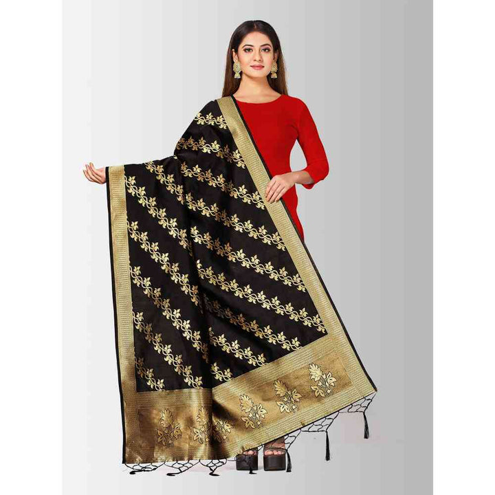 Mimosa Black Banarasi Art Silk Dupatta