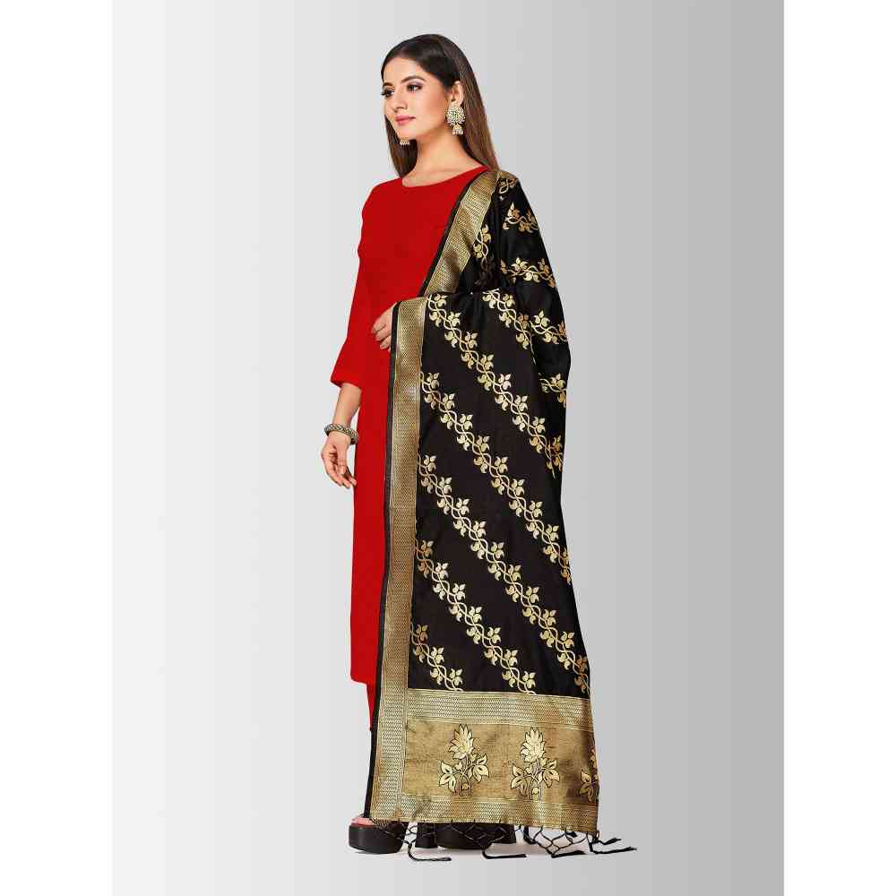 Mimosa Black Banarasi Art Silk Dupatta