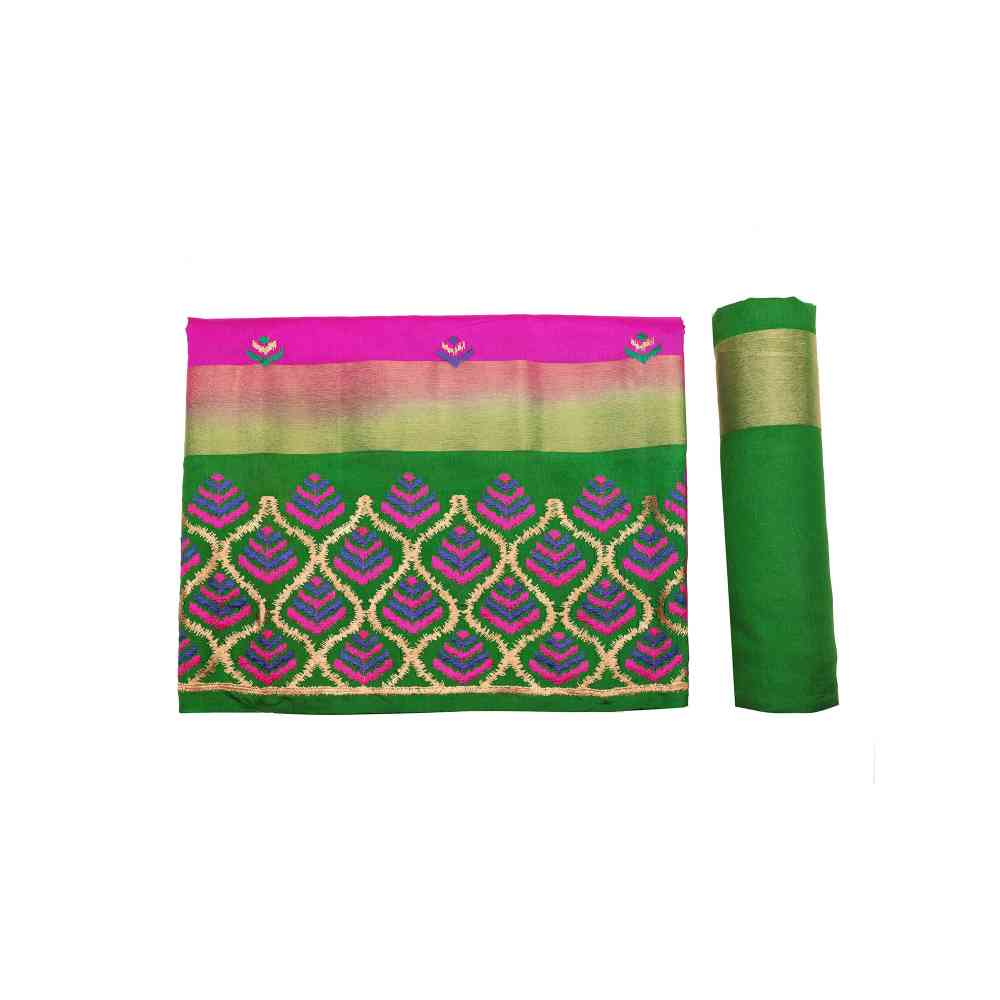 Mimosa Pink Kanjivaram Style Art Silk Saree  With Unstitched Blouse