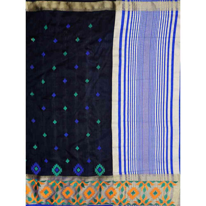 Mimosa Black Kanjivaram Style Art Silk Saree  With Unstitched Blouse