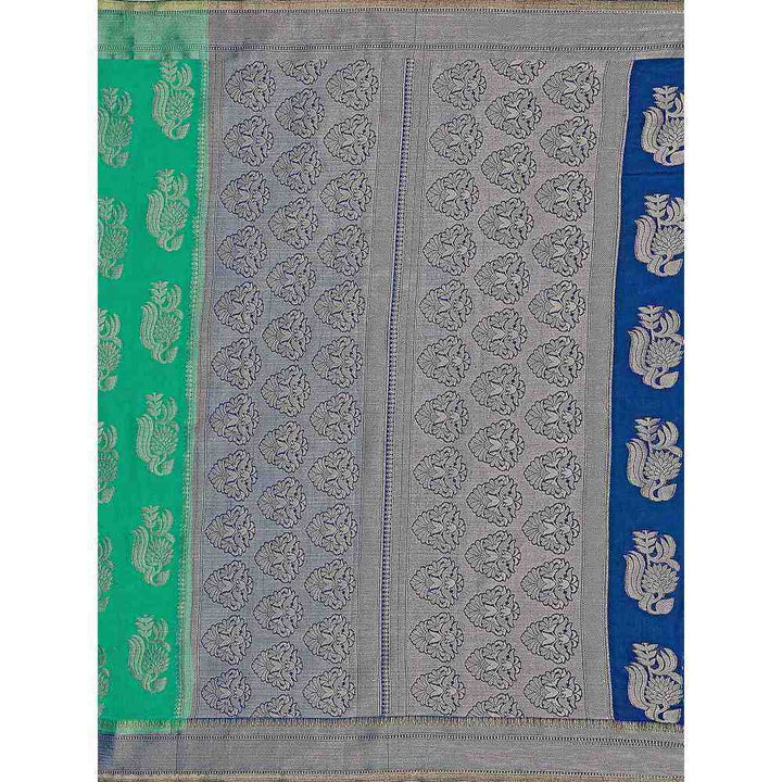 Mimosa Green Kanjivaram Style Art Silk Saree  With Unstitched Blouse