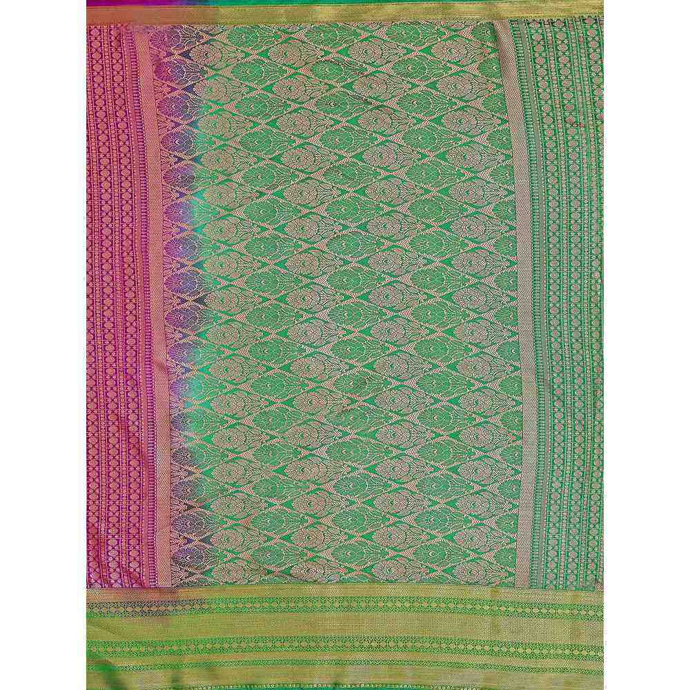 Mimosa Purple Kanjivaram Style Art Silk Saree  With Unstitched Blouse