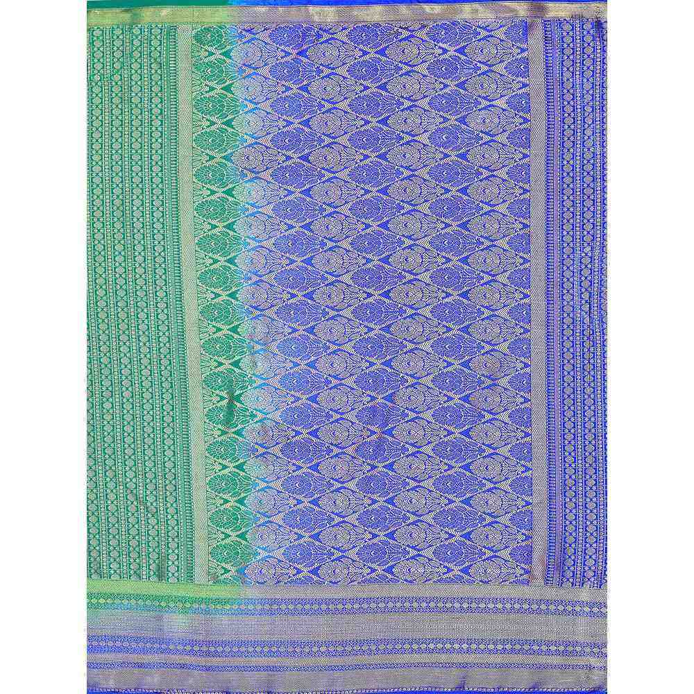 Mimosa Green Kanjivaram Style Art Silk Saree  With Unstitched Blouse