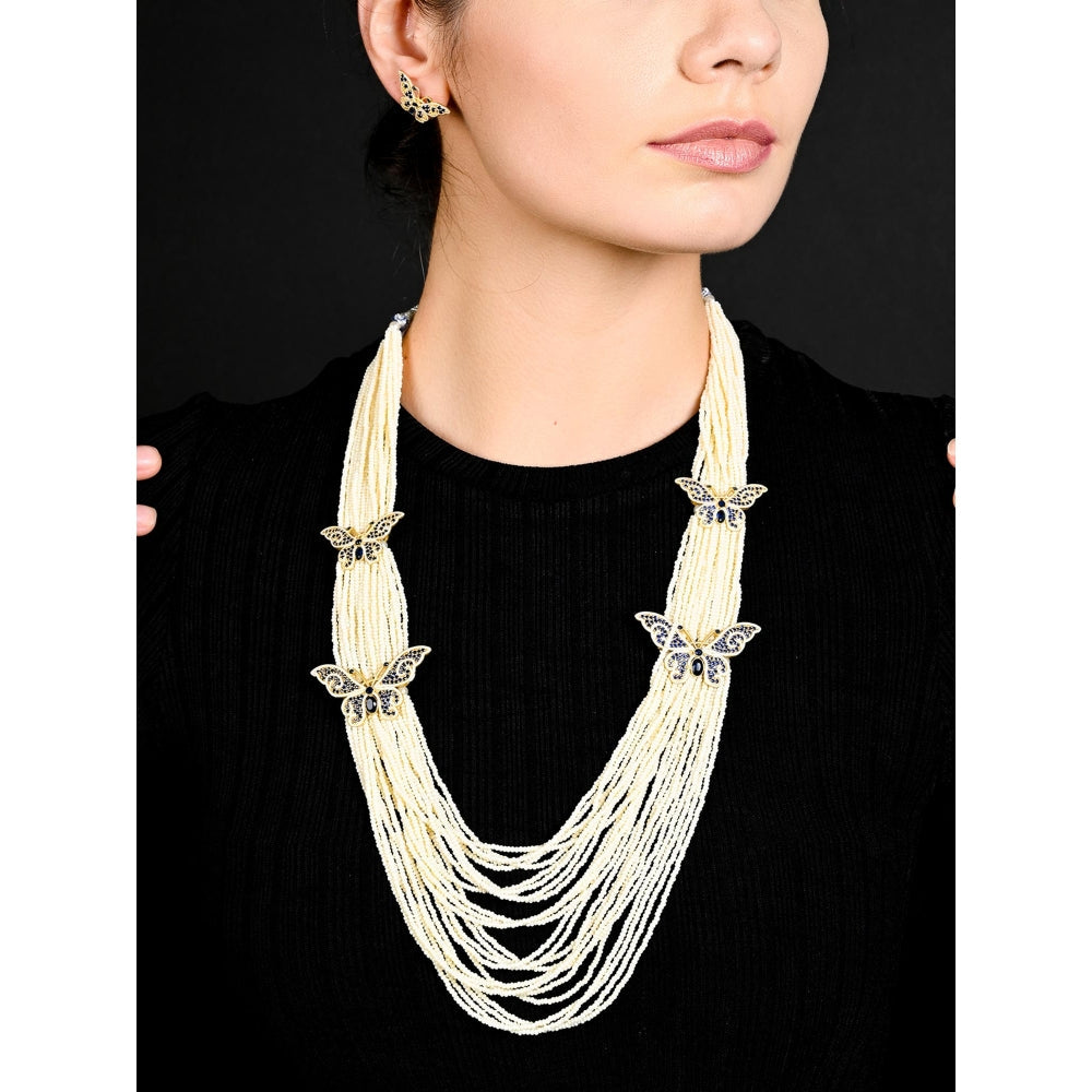 Odette Multi-Color Long Divine Pearl Necklace Set