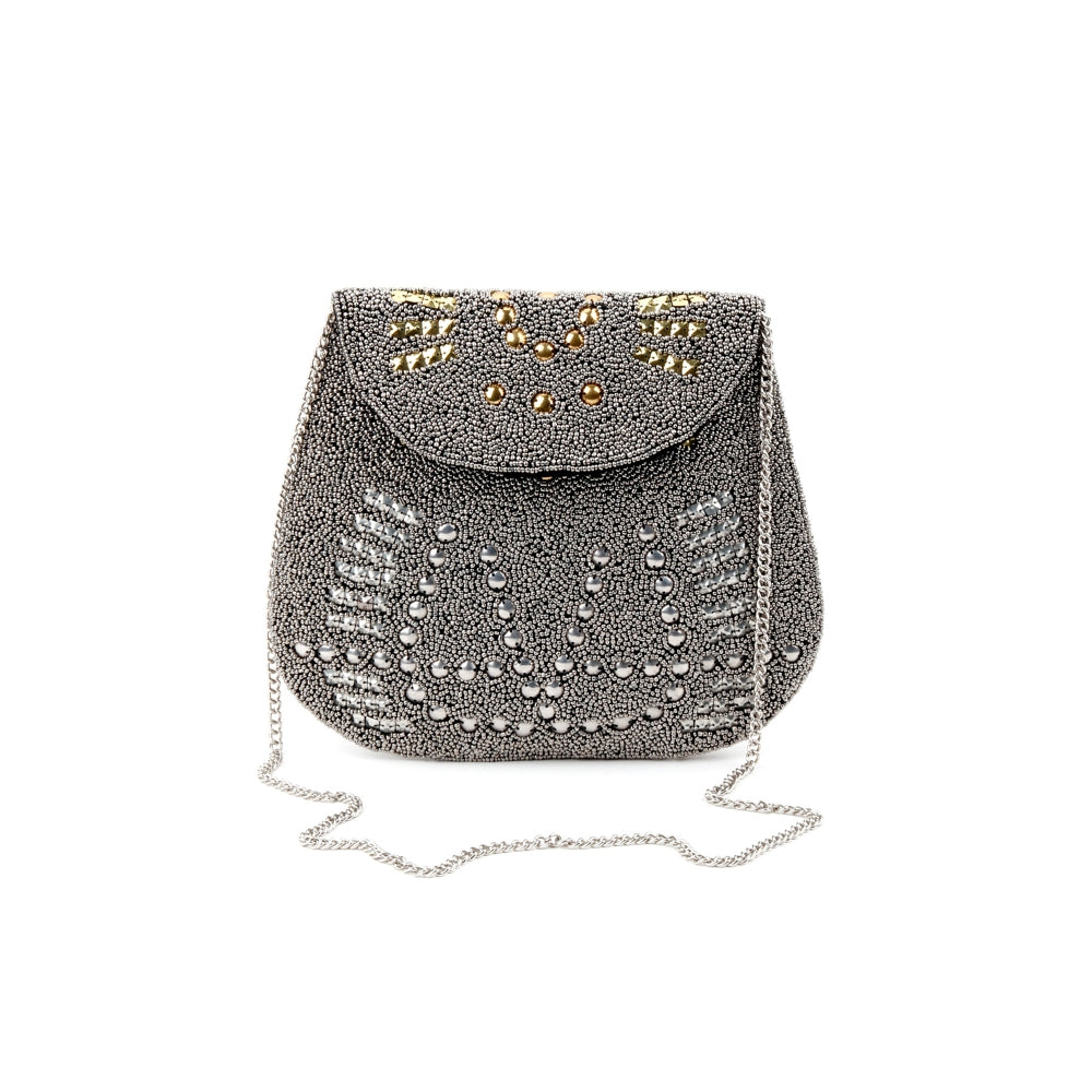 Odette Silver Embellished Sling Bag