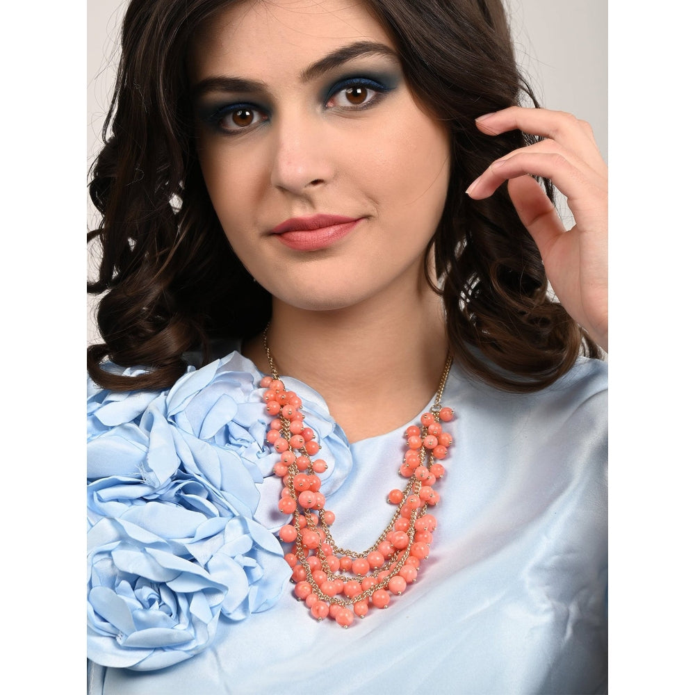 Odette Layered Peach Pearl Necklace