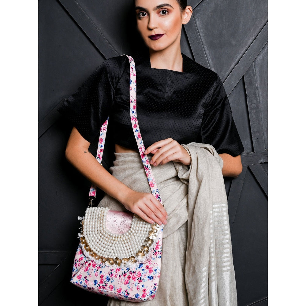 Odette Pink Embellished Sling Bag