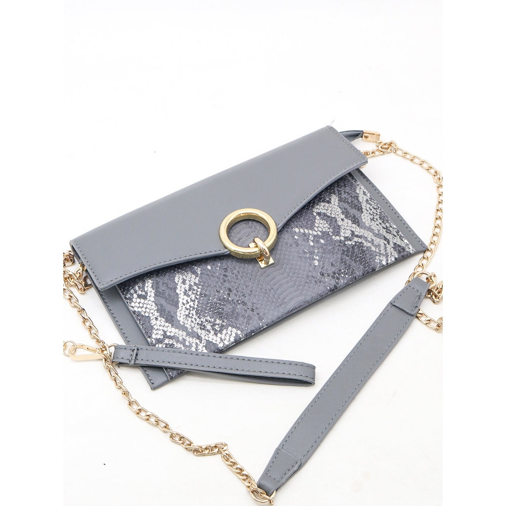 Odette Grey Solid Plain Handbag