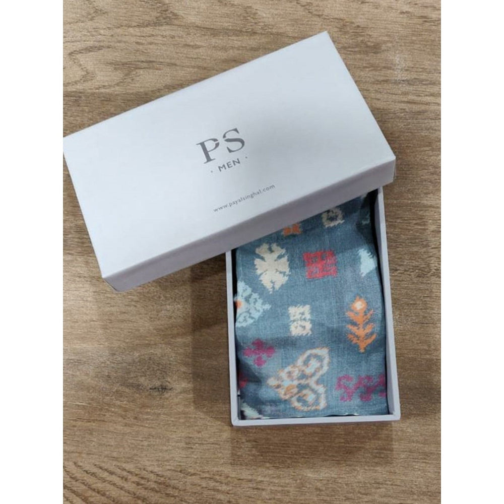 PS Accessories by Payal Singhal Payal Singhal Blue Printed Pocket Square