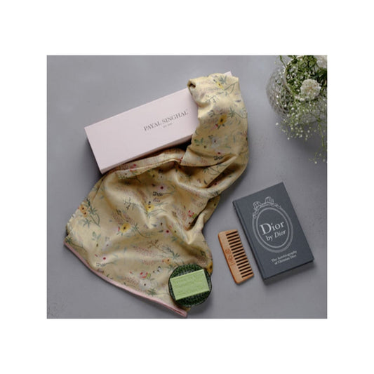 PS Accessories by Payal Singhal Payal Singhal Yellow Printed Scarf