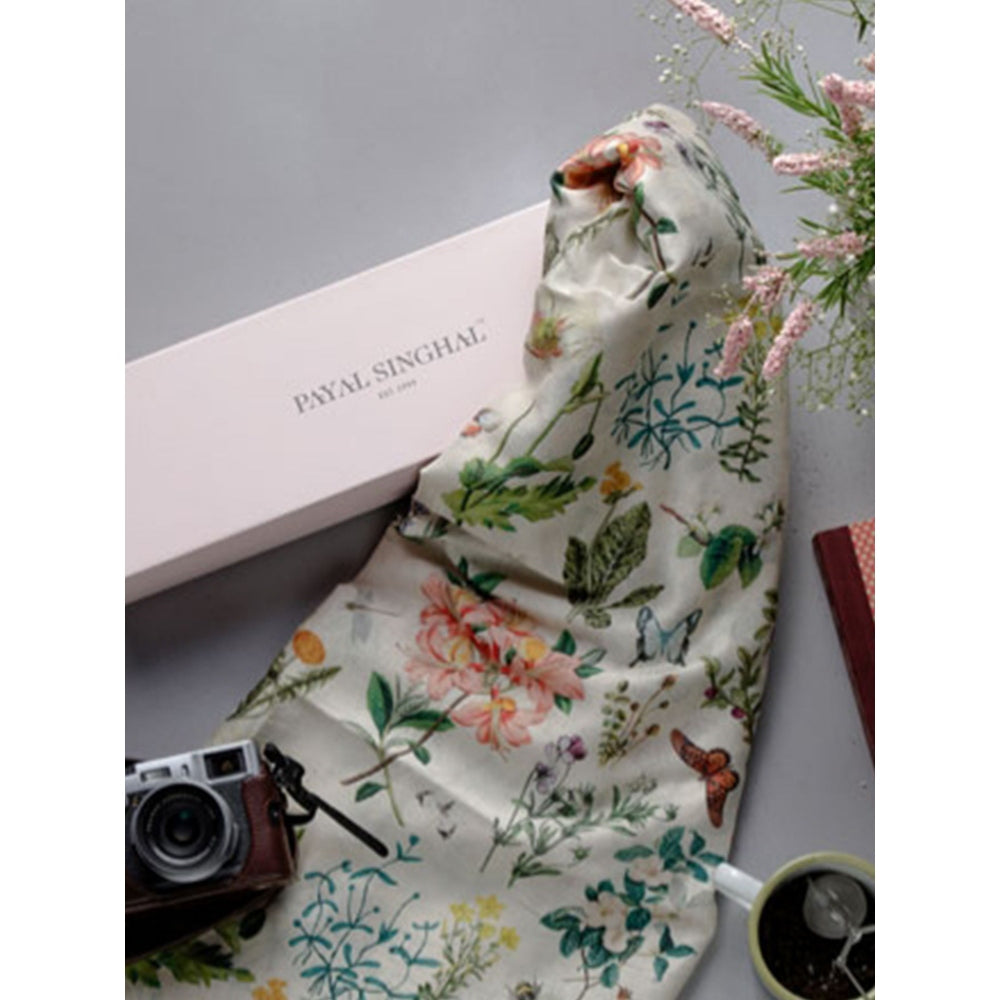 PS Accessories by Payal Singhal Payal Singhal White Printed Scarf