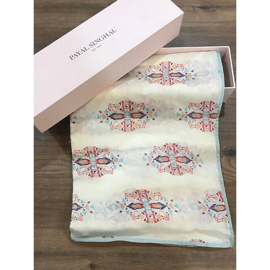 PS Accessories by Payal Singhal Payal Singhal Cream Printed Scarf