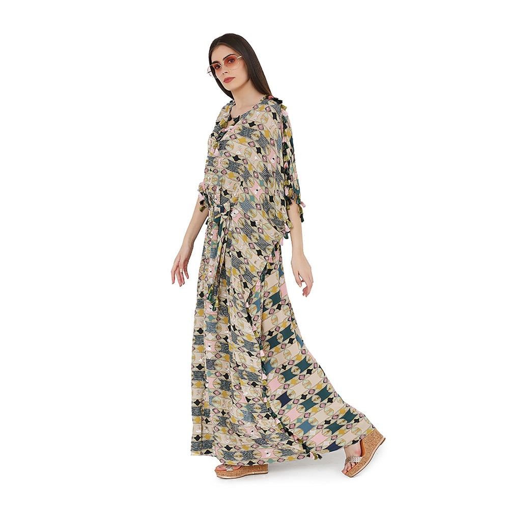 PS Pret by Payal Singhal Green Colour Printed Oversized Kaftan