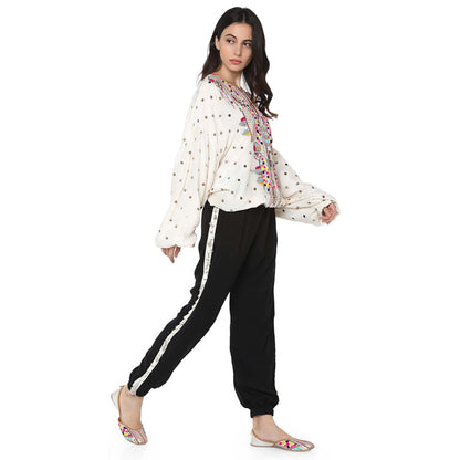 PS Pret by Payal Singhal Off White Mukaish Silk Top