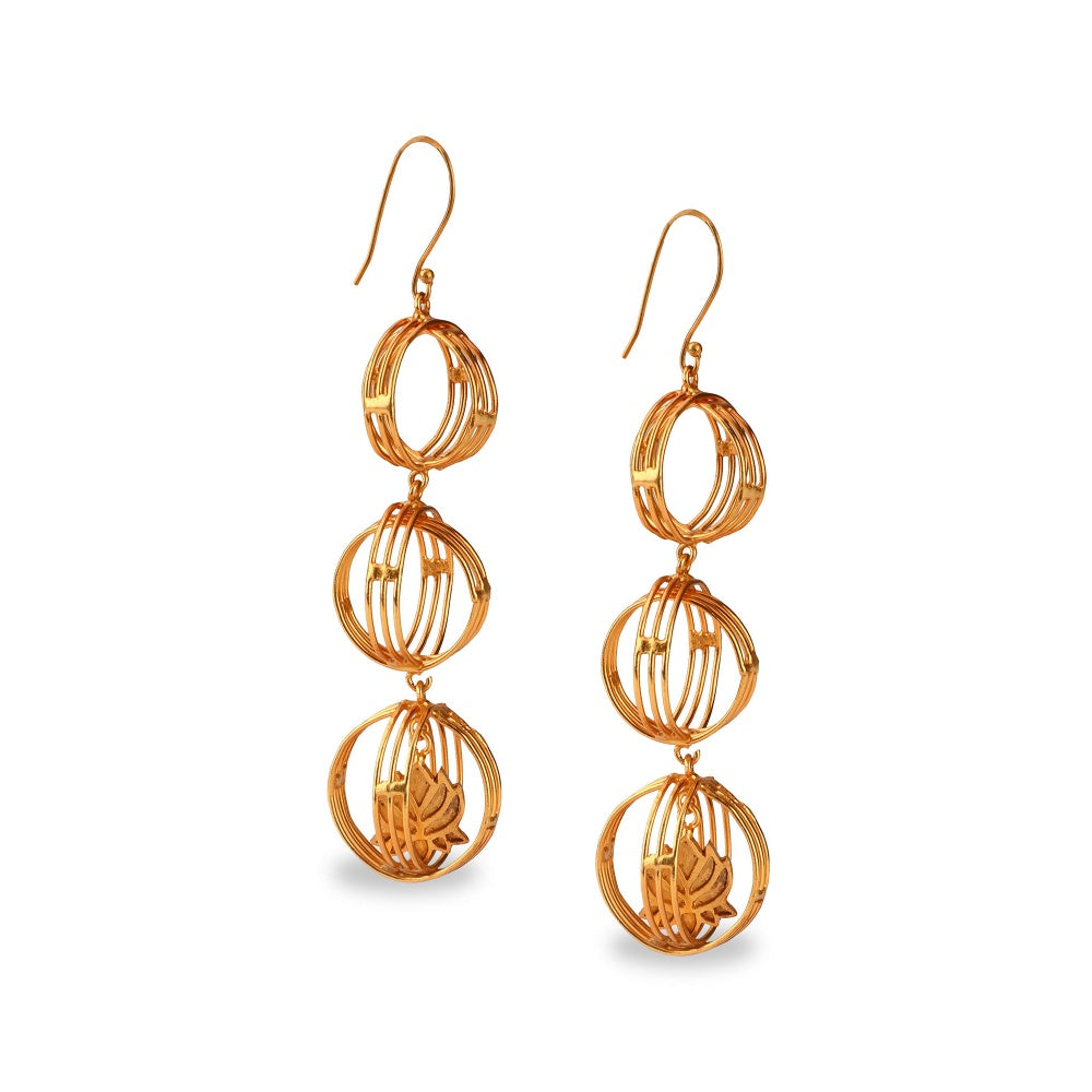 ROMA NARSINGHANI Gold Lotus Earrings