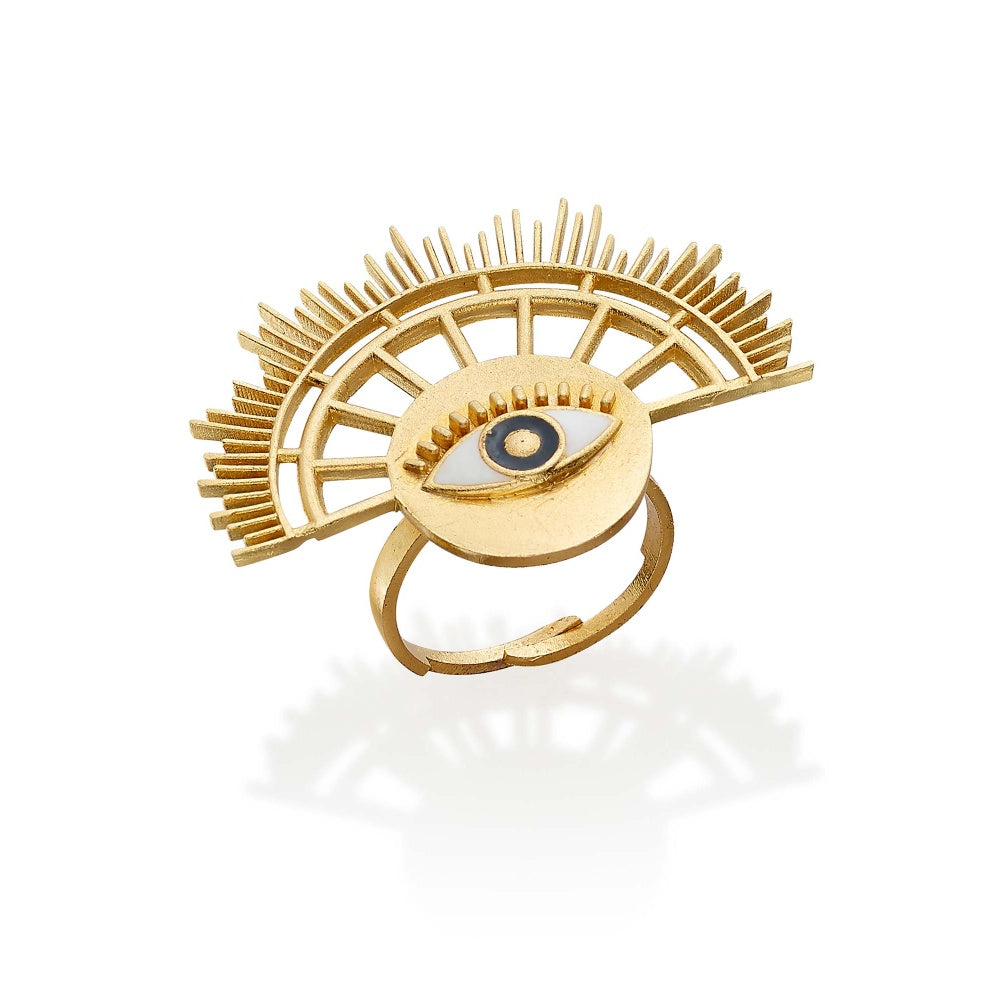 ROMA NARSINGHANI Gold Sun Eye Ring