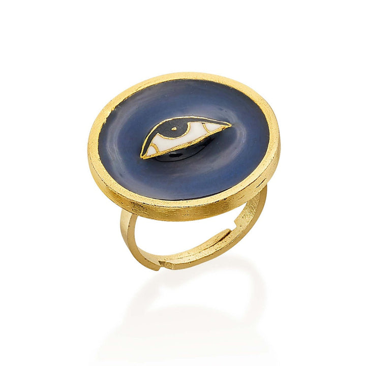 ROMA NARSINGHANI Gold Shiv Eye Ring
