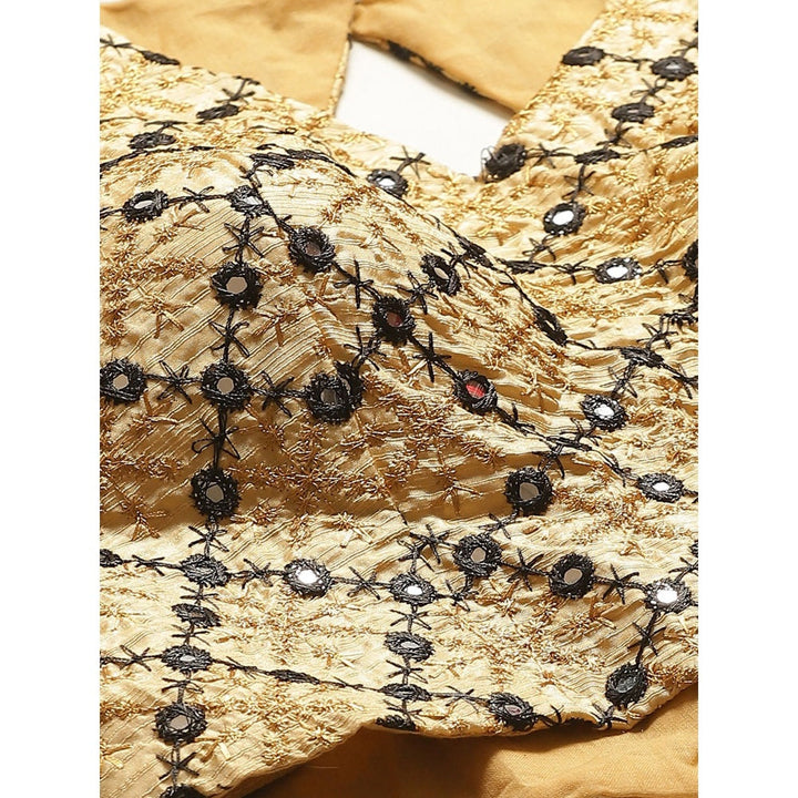 Shaily Beige Raw Silk Stitched Blouse
