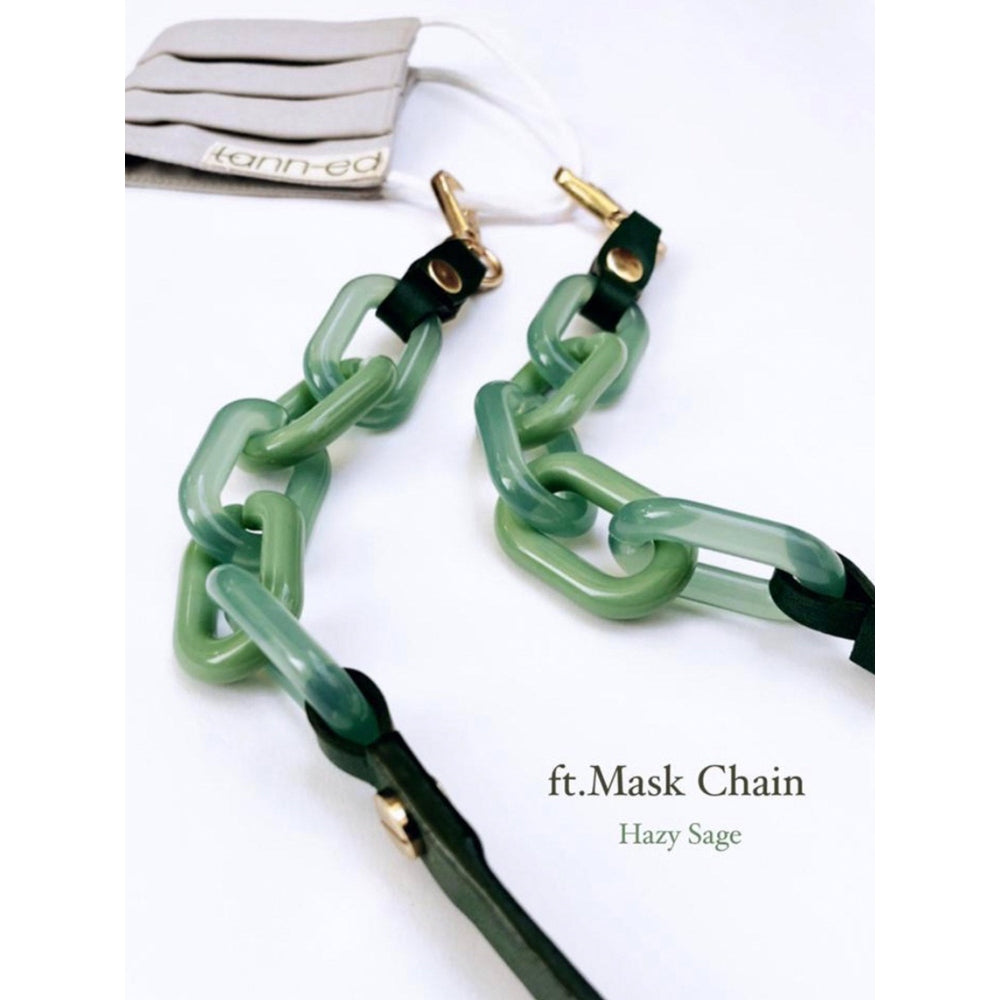 Tann-ed Green 3 Ply Mask with chain (Set of 2)