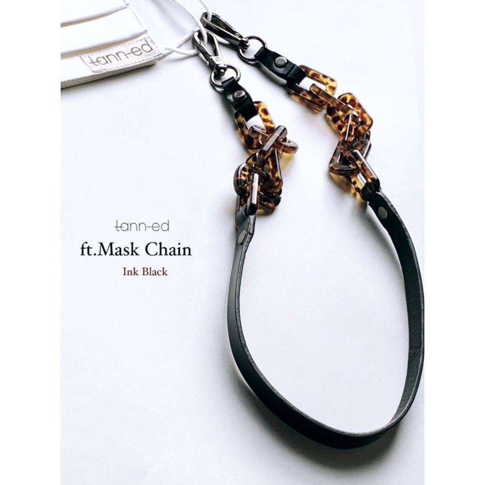 Tann-ed Black 3 Ply Mask with Brown Mask Chain (Set of 2)