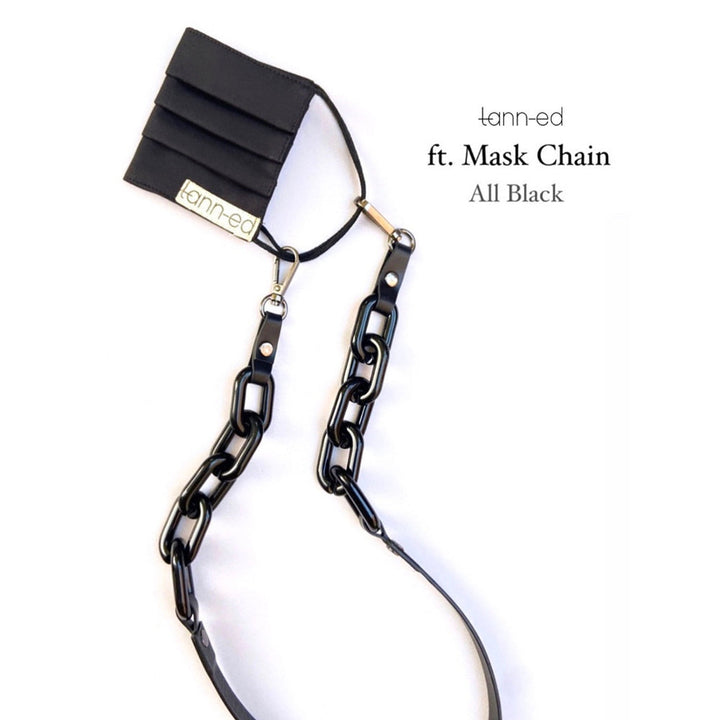 Tann-ed Black 3 Ply Mask with chain (Set of 2)