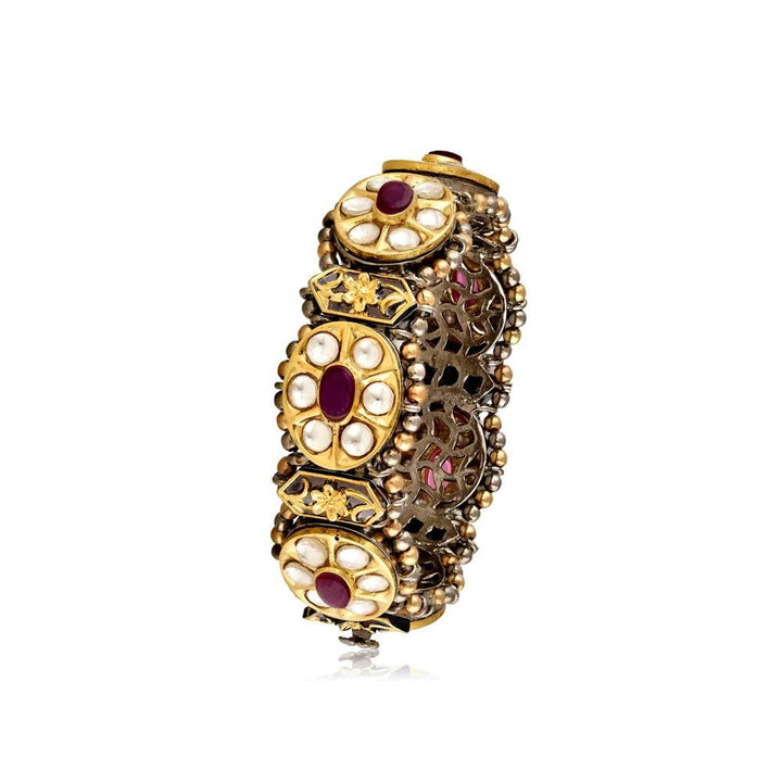 Curio Cottage Meira Kundan and Red Stone Bangles