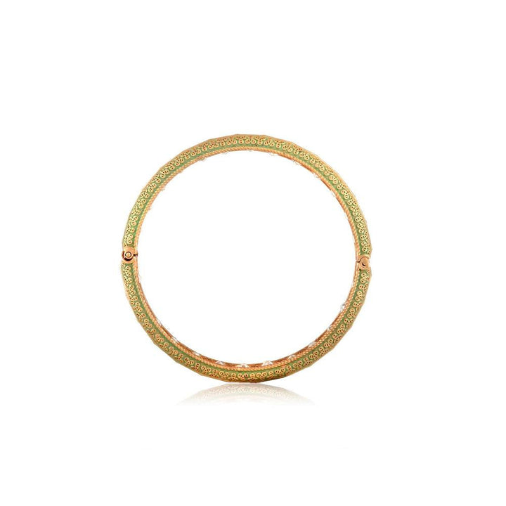 Curio Cottage Meira Kundan and Mint Green Enameled Bangles