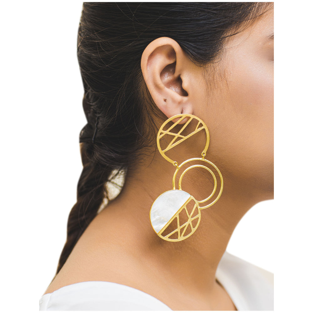 VARNIKA ARORA Suez White Earrings