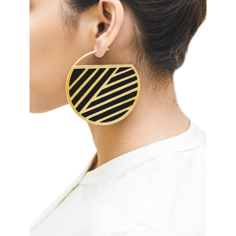 VARNIKA ARORA Dahab Hoops Black Earrings