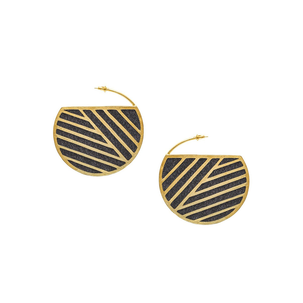 VARNIKA ARORA Dahab Hoops Black Earrings