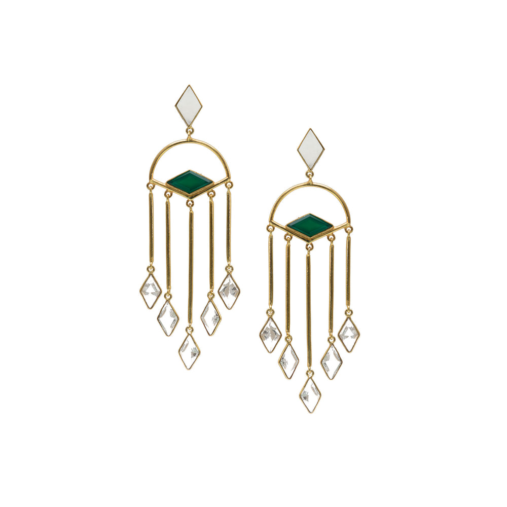 VARNIKA ARORA Alexandria Green Earrings